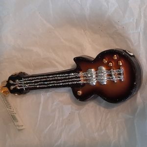 Bass Guitar Old World Christmas Glass Ornament Retired Rare Music Band NWT